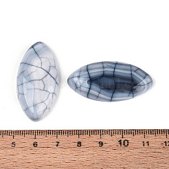 染め天然クラックル瑪瑙のカボション  馬の目  ライトスチールブルー  40x20x7mm&nbsp;G-T144-78B