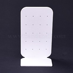 アクリルイヤリングディスプレイスタンド12ペアショー  長方形  ホワイト  6x4.2x11cm  穴：1.5mm&nbsp;ODIS-P008-04B