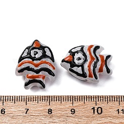 手作りランプワークビーズ  魚  シエナ  18x22.5x10.5mm  穴：1.2mm&nbsp;LAMP-S068-06F