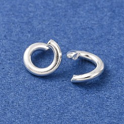 真鍮製オープンタイプ丸カン  ラウンド  カドミウムフリー＆鉛フリー  925銀メッキ  6x1.2mm  内径：5mm  17ゲージ&nbsp;KK-G604-08S-10