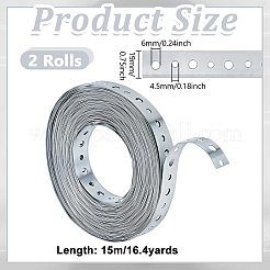 15mの鉄板ロール  DIYクラフト用品  プラチナ  19x0.7mm  穴：4.5mm＆6mm&nbsp;DIY-WH0591-434