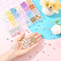 DIYジュエリー作成キット  ポリマークレイ、アクリル、CCBプラスチックビーズを含む  金属製のオープン丸カンと合金製のエナメルペンダント  ミックスカラー  8mm  穴：1.6mm&nbsp;DIY-YW0017-74
