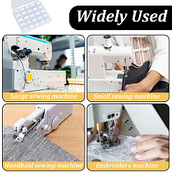 透明なボビンボックスセット付きポリエステルミシン糸25本  ホワイト  0.2mm&nbsp;SENE-WH20003-001B
