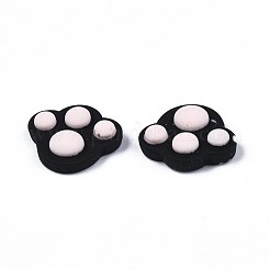オペーク樹脂カボション  猫の爪プリント  ブラック  12.5x14x4mm&nbsp;CRES-N024-47