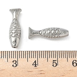 304ステンレススチールビーズ  魚  変色防止  ステンレス鋼色  20.5x6.5x5.5mm  穴：1mm&nbsp;X1-STAS-F320-15D-P