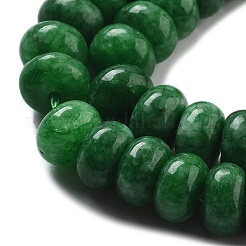 天然石ホワイトジェイドビーズ連売り  染め  ロンデル  濃い緑  8x5mm  穴：1mm  約74個/連  15.15インチ（38.5cm）&nbsp;G-E507-01P