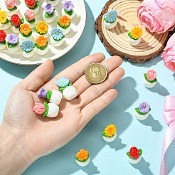 30個 6スタイル 不透明樹脂製植木鉢 植物ディスプレイ装飾  ホームオフィスの装飾用  ミックスカラー  17~18x25~30mm  5個/スタイル&nbsp;DJEW-CJ0001-32