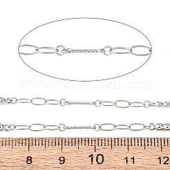 304ステンレス鋼の楕円形とフラットラウンドいリンクチェーン  ハンダ付け  スプールで  ステンレス鋼色  9x2.5x2mm&nbsp;CHS-H117-11P