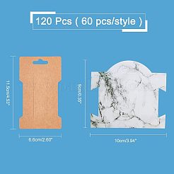 大理石のテクスチャ 模様紙のディスプレイ カード  ヘアクリップディスプレイカード  長方形  ミックスカラー  （90x100x0.5mm）&nbsp;CDIS-NB0001-11