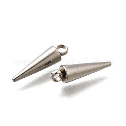 ステンレスペンダント201個  コーンチャーム  ステンレス鋼色  15x4mm  穴：1.8mm&nbsp;STAS-F311-05P-06