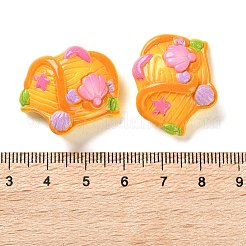 マリンシリーズ 樹脂カボション  宝箱  きいろ  24x26x10mm&nbsp;CRES-Z012-01B