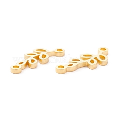201ステンレススチールリンク  手動研磨  葉  PVD真空メッキ  18KGP本金メッキ  20x8x1.5mm  穴：1.6mm&nbsp;STAS-F231-127G