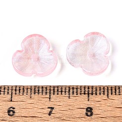 焼き絵用塗料、透明ガラスビーズキャップ  花  グリッターパウダー付き  ミスティローズ  11.5x12x3.5~4mm  穴：1.2mm  約1750個/1000g&nbsp;DGLA-N014-09A-07
