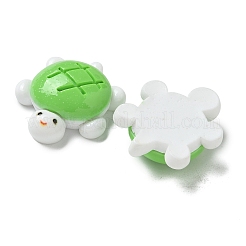 オペーク樹脂カボション  ジュエリー作りのための  カメ  芝生の緑  32x26x10.5mm&nbsp;RESI-M047-01F