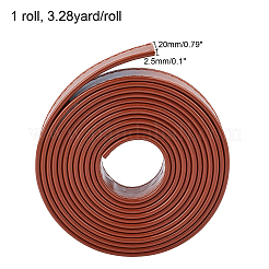 PUレザーコード  フラット  シエナ  20x2.5mm  3 m /ロール&nbsp;DIY-WH0209-99D