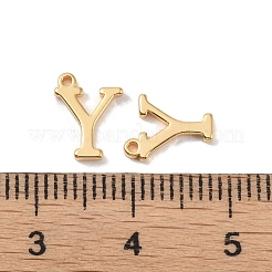 真鍮チャーム  18KGP本金メッキ  文字y  9.5x7x1.3mm  穴：0.8mm&nbsp;KK-R164-01Y-G