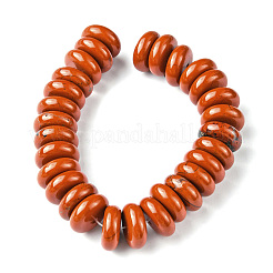 天然石レッドジャスパービーズ連売り  ヒシビーズ  ディスク  16x6mm  穴：1.4mm  約30個/連  7.09~7.48インチ（18~19cm）&nbsp;G-F743-01B