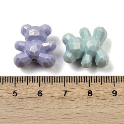 UVメッキ不透明アクリルビーズ  虹色の  クマ  多面カット  ミックスカラー  18x17x11.5mm  穴：2mm  342個/ 500g&nbsp;OACR-B031-33