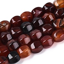 染め加工天然石瑪瑙ビーズ連売り  ランタン  暗赤色  9~10x10~11x10~11mm  穴：0.7~0.8mm  約38個/連  14.17~14.37''（36~36.5センチメートル）&nbsp;G-T144-50A-03