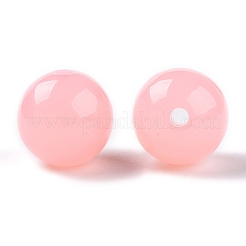 不透明なアクリルビーズ  ラウンド  ピンク  16mm  穴：3mm  210個/ 500g&nbsp;OACR-H038-09-05