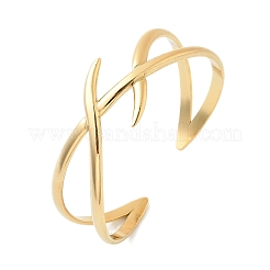 女性用304ステンレススチールカフバングル  18KGP本金メッキ  内径：2-1/8インチ（5.4cm）&nbsp;BJEW-B120-01G-05
