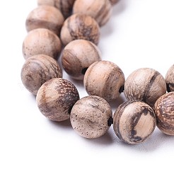 天然ウッドビーズ連売り  ラウンド  ロージーブラウン  10mm  穴：1.2mm  約40個/連  15.7インチ（40cm）&nbsp;WOOD-F008-06-D
