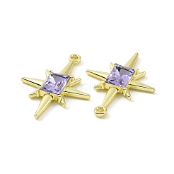 ラックメッキ合金ガラスペンダント  スターのチャーム  ライトゴールド  パープル  29.5x21.5x4mm  穴：1.6mm&nbsp;PALLOY-D007-13G-C