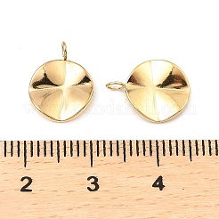 304ステンレススチールチャーム  フラットラウンドのチャーム  18KGP本金メッキ  13x10x2mm  穴：2mm&nbsp;STAS-A089-11G