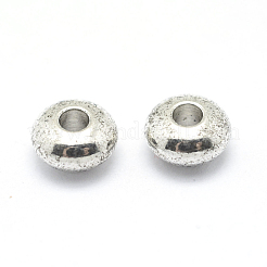 ロンデル真鍮製ビーズ  銀色のメッキ  4x2mm  穴：1mm&nbsp;KK-L112A-01S