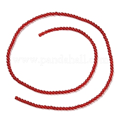 ジェイド風ガラスビーズ連売り  ラウンド  ファイヤーブリック  2~2.5mm  穴：0.6mm  約173~180個/連  14.57''~14.84''（37~37.7センチメートル）&nbsp;GLAA-K062-A01-01