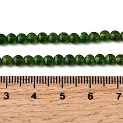 天然グリーンディオプサイドビーズ連売り  ファセットコインビーズ  フラットラウンド  4x2mm  穴：0.6mm  約104~105個/連  15.35~15.55''（39~39.5センチメートル）&nbsp;G-F799-A02-01