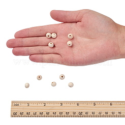 未完成の木製ビーズ  天然木製ルースビーズスペーサービーズ  無鉛の  ラウンド  モカシン  8mm  穴：2~3mm&nbsp;X-WOOD-S651-8mm-LF