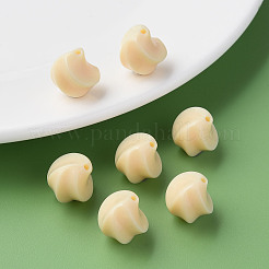 不透明なアクリルビーズ  ツイスト  桃パフ  14.5x14x14mm  穴：1.6mm  約390個/500g&nbsp;MACR-S373-139-A15