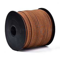 環境に優しいフェイクスエードコード  フェイクレース  サドルブラウン  3.0x1.4mm  約90m /ロール&nbsp;LW-R007-3.0mm-1104
