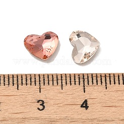 ガラスラインストーンカボション  ポイントバック＆バックメッキ  多面カット  ハート  ミックスカラー  7x8x3mm&nbsp;RGLA-P037-03B-D