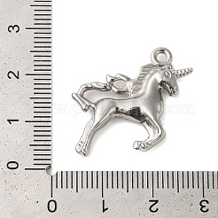 変色しない304ステンレススチールペンダント  ユニコーンチャーム  ステンレス鋼色  26x27x4mm  穴：1.8mm&nbsp;STAS-N103-12P