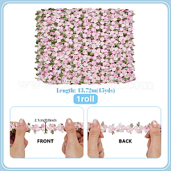 チロリアンテープ  花  服飾材料  ピンク  7/8インチ（21mm）  約15.00ヤード（13.72m）/ロール&nbsp;OCOR-WH0109-076