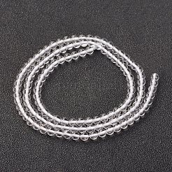 天然石クオーツクリスタルビーズ連売り  ロッククリスタルビーズ  ラウンド  3mm  穴：0.8mm  約127個/連  15.7インチ（40cm）&nbsp;X-G-G680-52