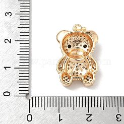 真鍮製マイクロパヴェキュービックジルコニアペンダント  クマのチャーム  18KGP本金メッキ  22x14.5x6mm  穴：5x3mm&nbsp;KK-L254-02G