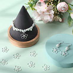 合金ペンダント  中空  花のチャーム  銀  19x17.5x1mm  穴：1.2mm  50個/箱&nbsp;FIND-SC0005-97