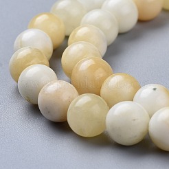 天然ハニージェイドのビーズ連売り  ラウンド  8~8.5mm  穴：0.8mm  約46個/連  14.96インチ（38cm）&nbsp;G-K153-B26-8mm-01