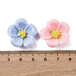 オペーク樹脂カボション  花  ミックスカラー  23.5x24x7mm&nbsp;X-RESI-R455-01B
