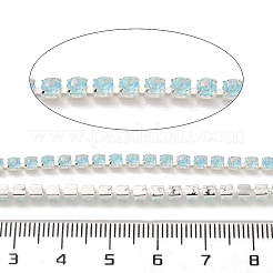 鉄ラインストーンカップチェーン  スプールで  銀  光azore  3x3x2.5mm  約10ヤード/ロール&nbsp;CH-A008-02G