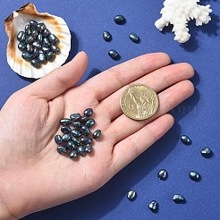 染色された天然養殖淡水真珠ビーズ10個  ライス  ダークスレートブルー  6~9x4.5~6mm  穴：0.5mm&nbsp;PEAR-YW0001-21