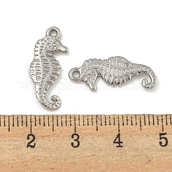 変色しない304ステンレススチールペンダント  タツノオトシゴのチャーム  ステンレス鋼色  20.5x18.5x1.5mm  穴：1.5mm&nbsp;STAS-I307-558P