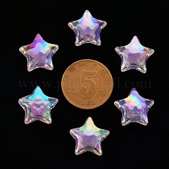 透明なアクリルビーズ  二層ビーズ  ABカラー  多面カット  スター  ライラック  14x15x8.5mm  穴：2mm  約518個/500g&nbsp;X-TACR-S152-02D-SS2114