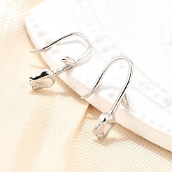 925スターリングシルバースタンドピアス  プラチナ  花  14.5x4mm&nbsp;EJEW-P305-02G-P