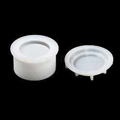 DIYキャンドルホルダーと蓋のシリコンモールド  樹脂石膏セメント鋳型  ラウンド  7~7.05x1.2~3.6cm  内径：4.7~5.95のCM  2個/セット&nbsp;DIY-F144-07B