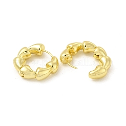 女性用真鍮台形ラップフープピアス  ライトゴールド  21.5x23x6.5mm  ピン：0.8mm&nbsp;EJEW-E273-18LG