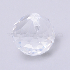 K9ガラス球  完璧な家の装飾  多面カット  ラウンド  透明  25x22mm&nbsp;AJEW-WH0119-67